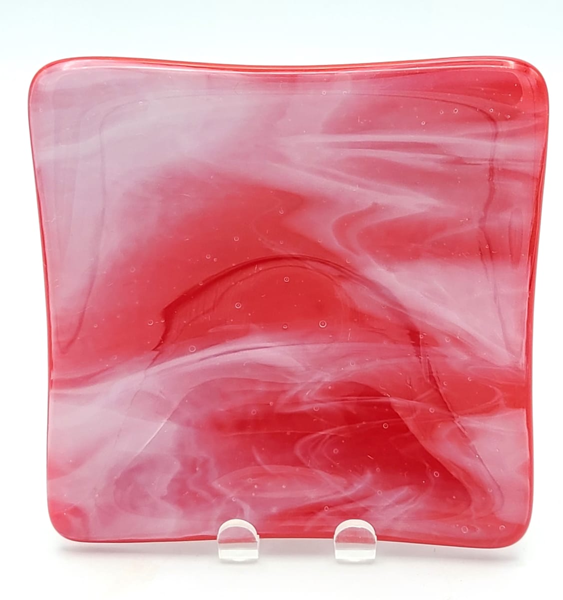 Small Dish-Red with White Streaky by Kathy Kollenburn 