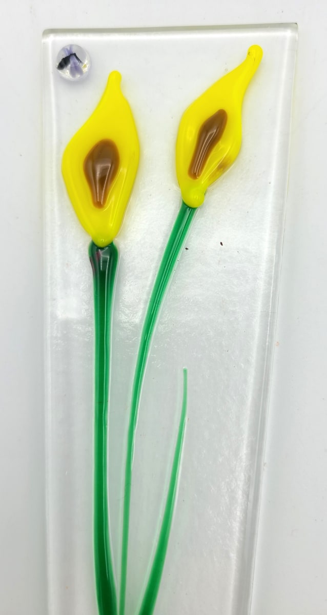 Plant Stake-Yellow Calla Lily Duo by Kathy Kollenburn 