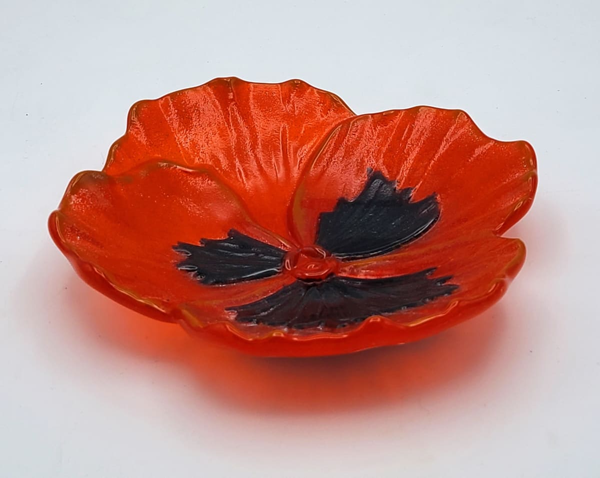 Pansy Bowl-Orange/Purple by Kathy Kollenburn 