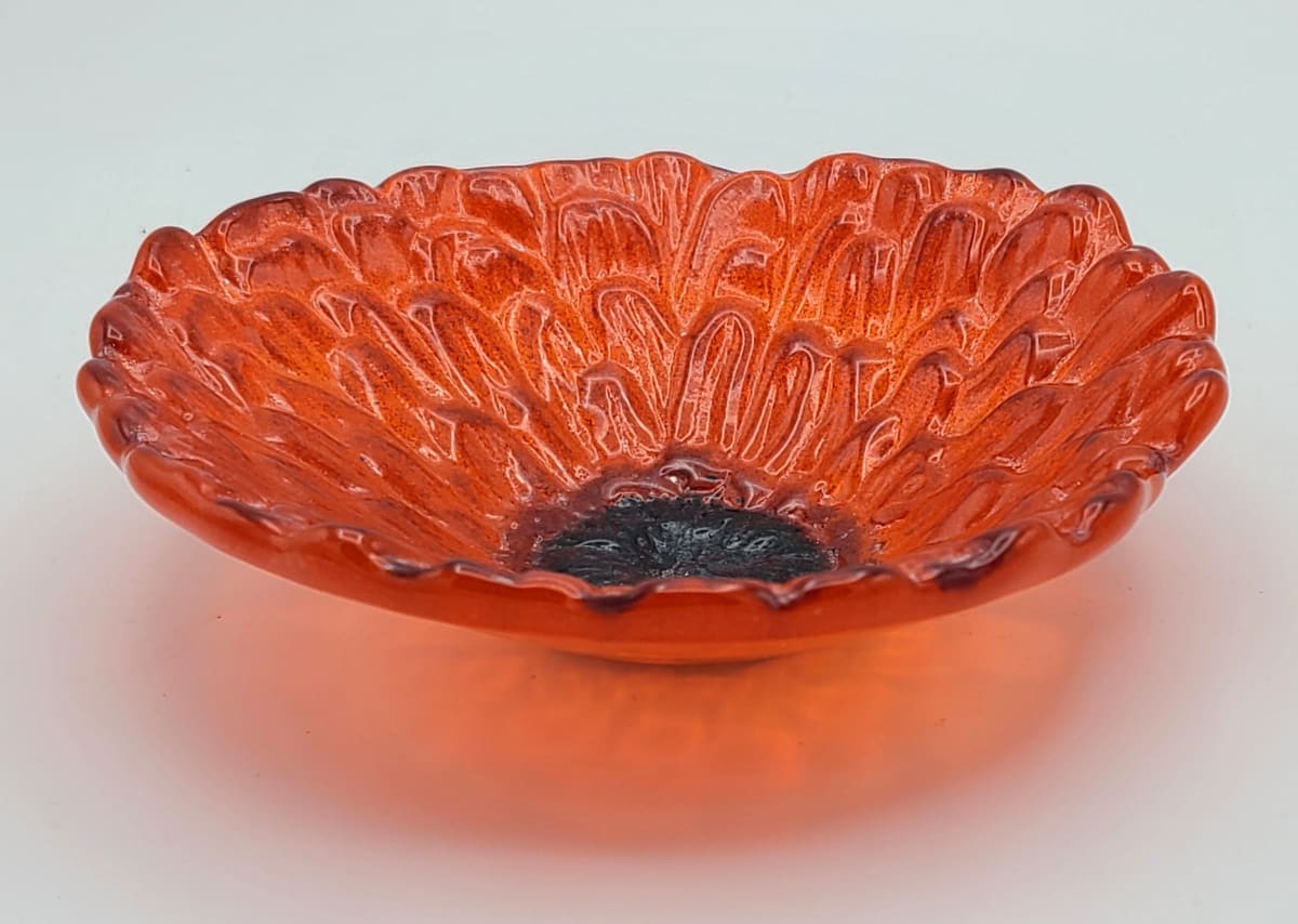 Zinnia  Bowl-Orange by Kathy Kollenburn 