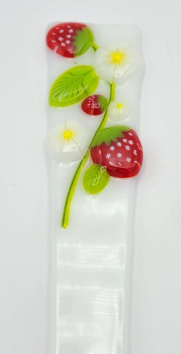 Plant Stake-Strawberries on White by Kathy Kollenburn 