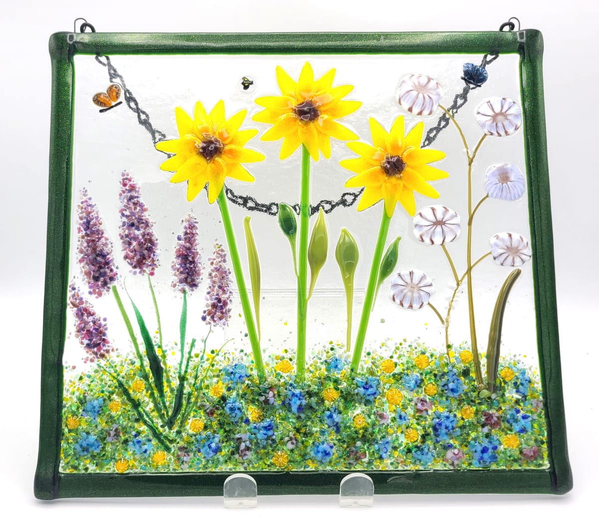 Garden Hanger-Sunflowers, Lavender and Morning Glories by Kathy Kollenburn 