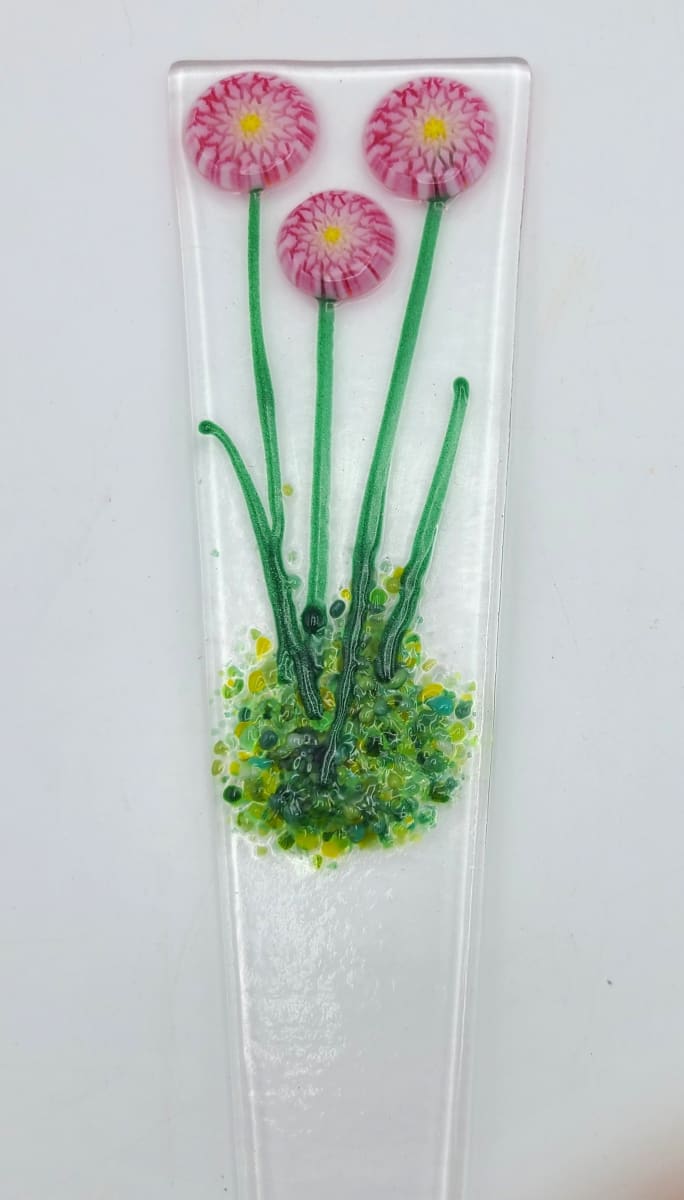 Plant Stake-Pink chrysanthemum by Kathy Kollenburn 