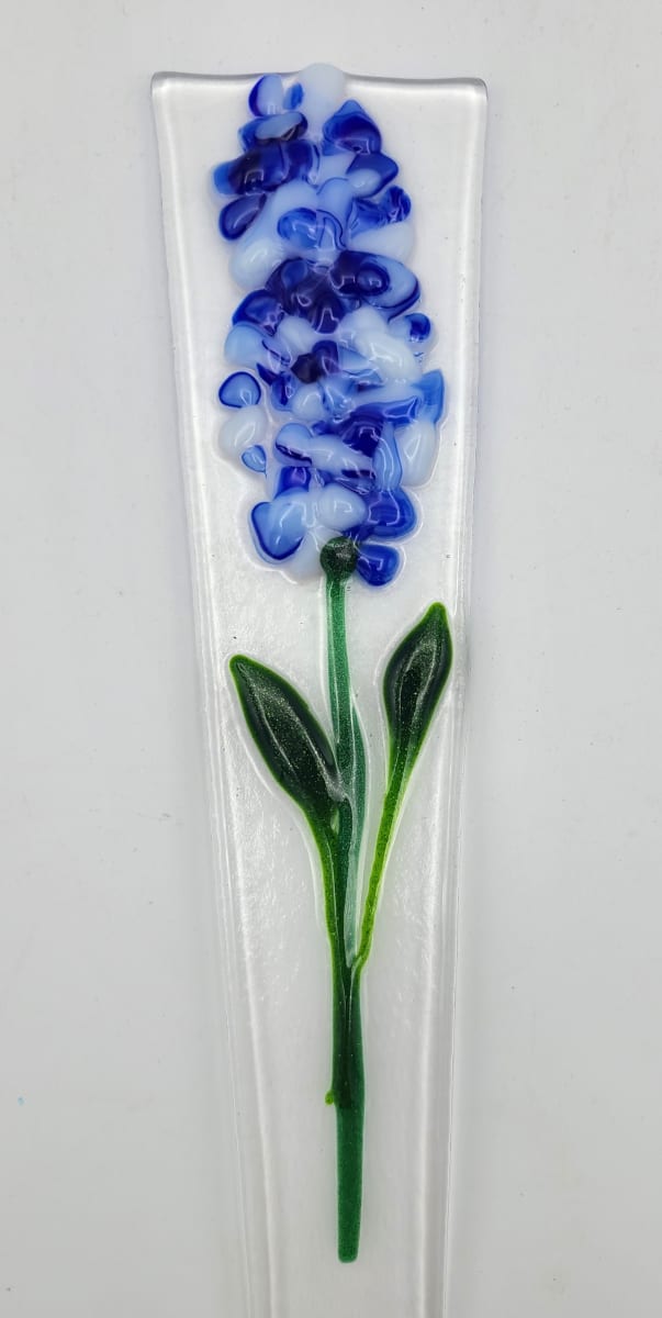 Plant Stake-Blue/White Delphinium by Kathy Kollenburn 