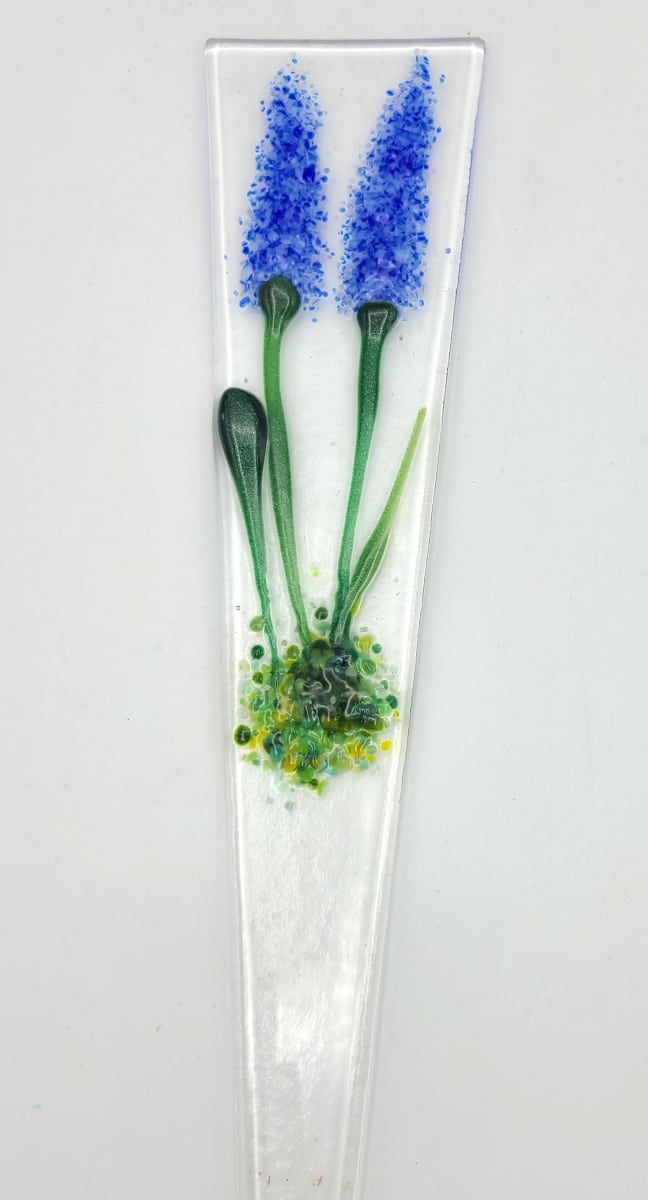 Plant Stake-Blue Delphiniums by Kathy Kollenburn 