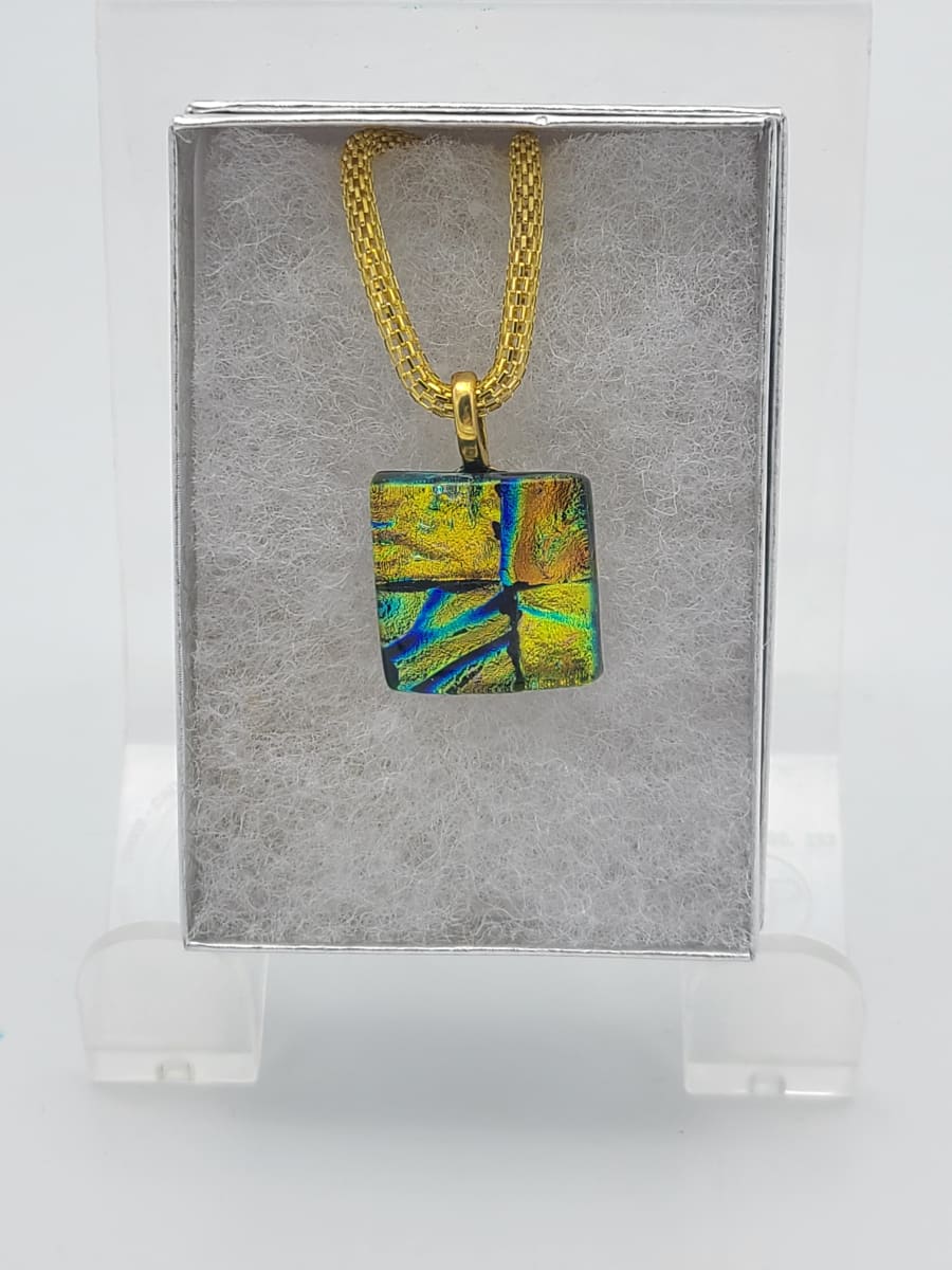 Necklace-Dichroic Golds by Kathy Kollenburn 