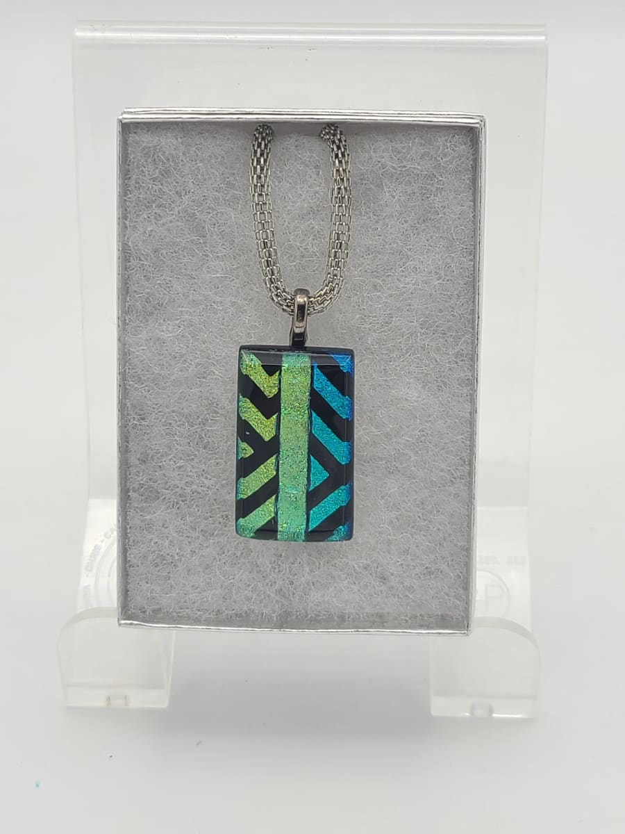 Necklace-Dichroic Chevrons and Strip by Kathy Kollenburn 