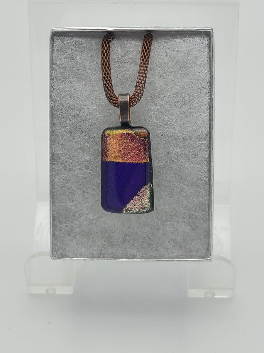 Necklace-Patchwork of Dichroic by Kathy Kollenburn 