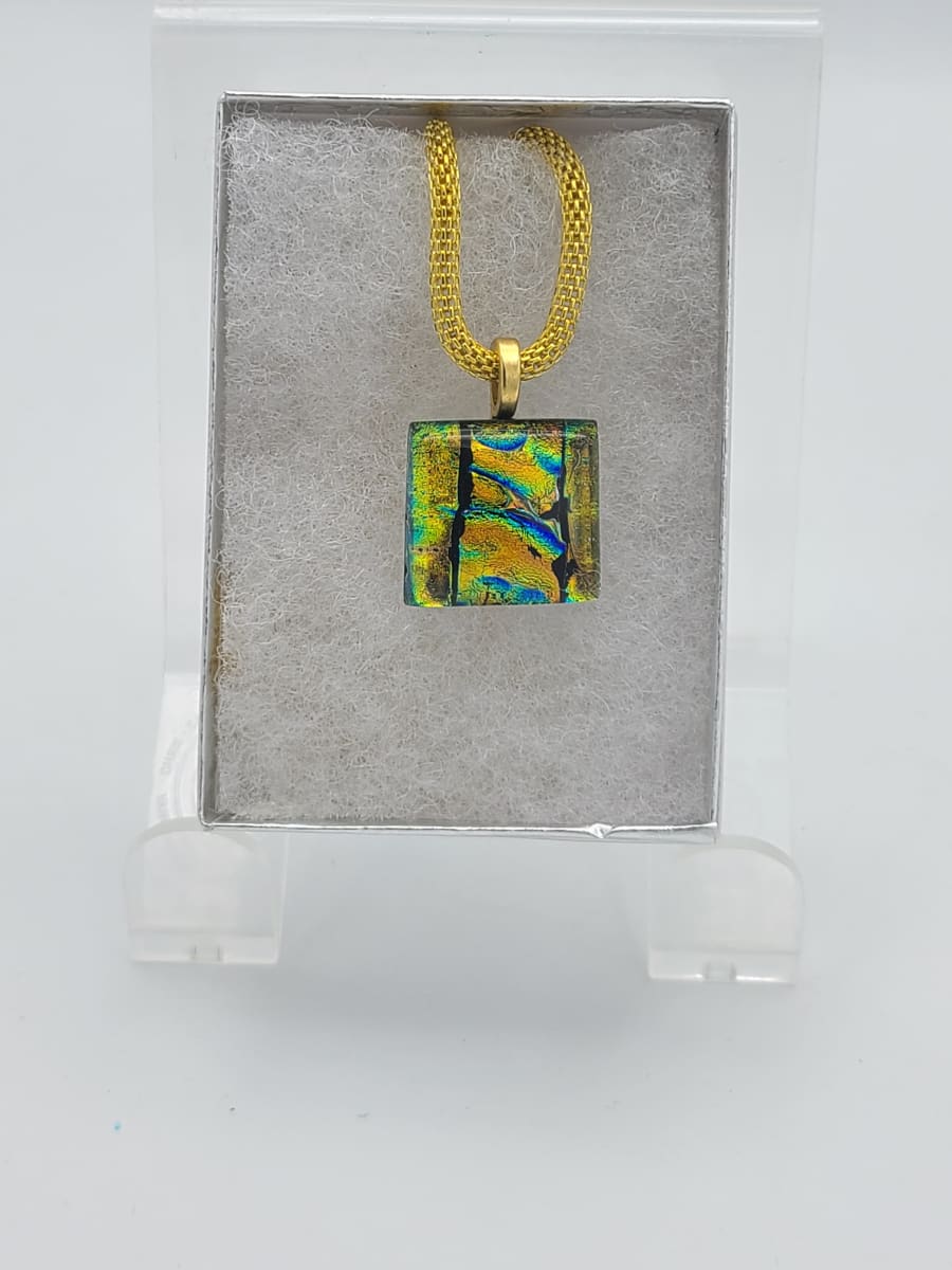 Necklace-Gold Ripple Dichroic by Kathy Kollenburn 