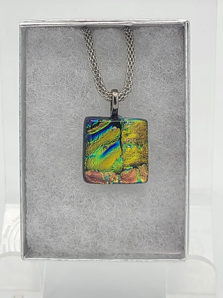 Necklace-Gold Dichroic Ripple by Kathy Kollenburn 