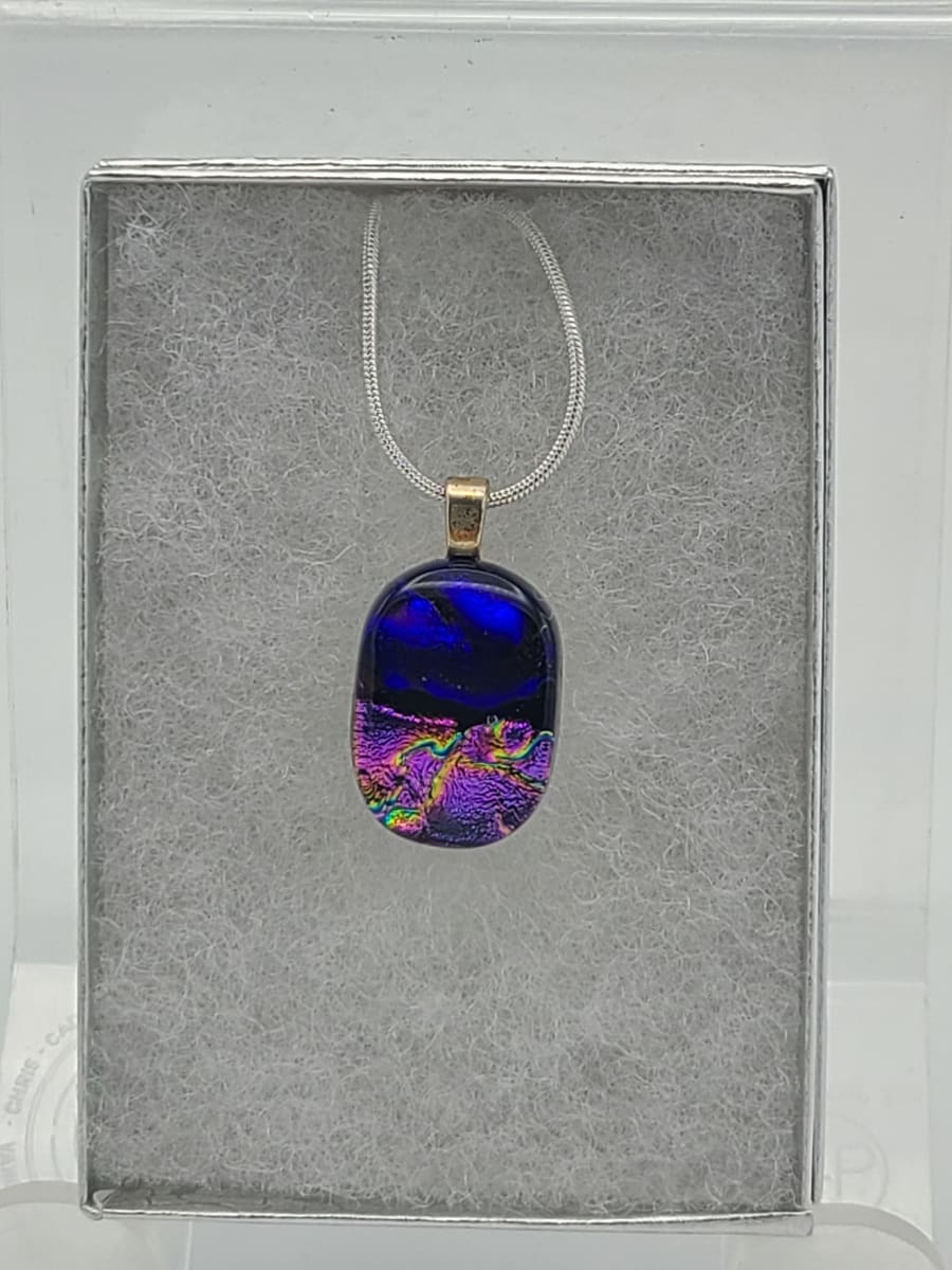 Necklace-Purple and Pink Ripple Dichroic by Kathy Kollenburn 