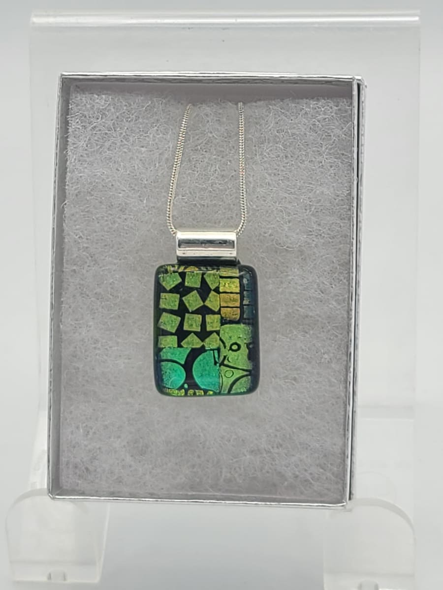 Necklace-Gold Patterned Dichroic by Kathy Kollenburn 