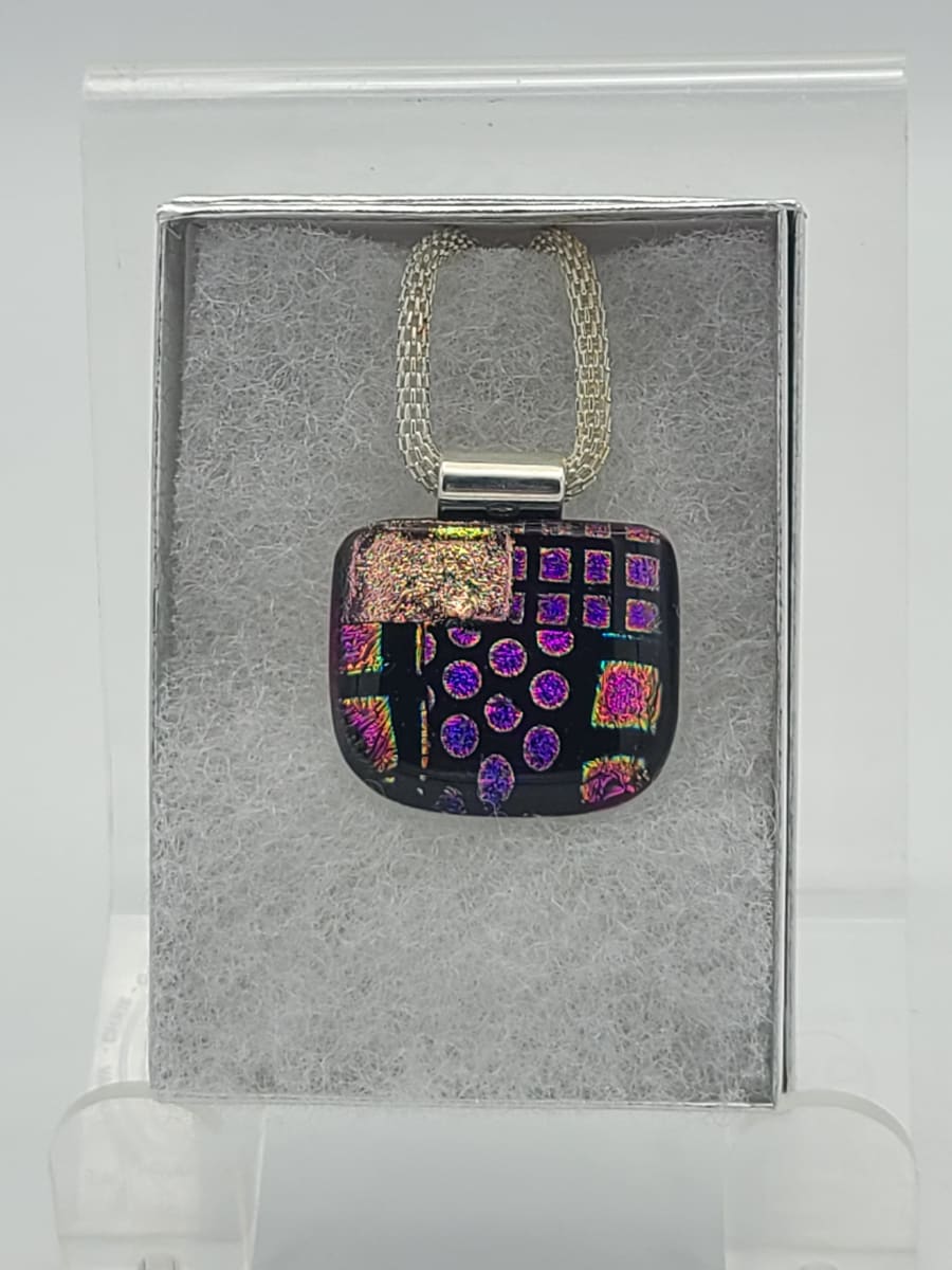 Necklace-Dichroic Patterned Patchwork by Kathy Kollenburn 