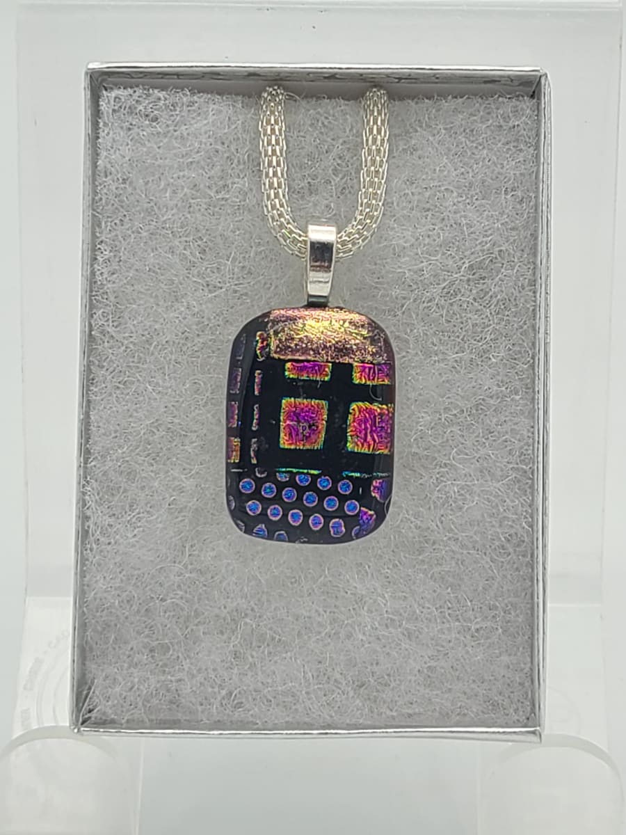 Necklace-Dichroic Squares and Circles by Kathy Kollenburn 