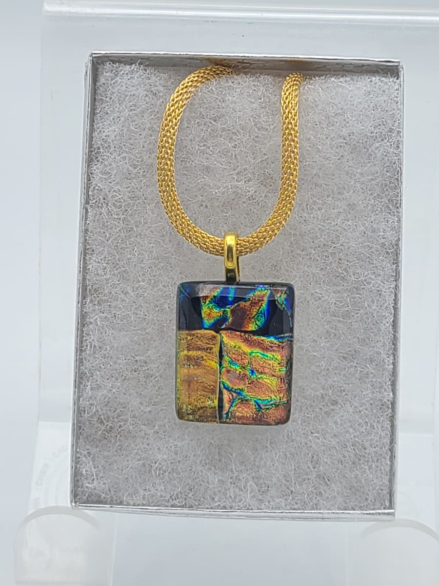 Necklace-Gold Textured Dichroic by Kathy Kollenburn 