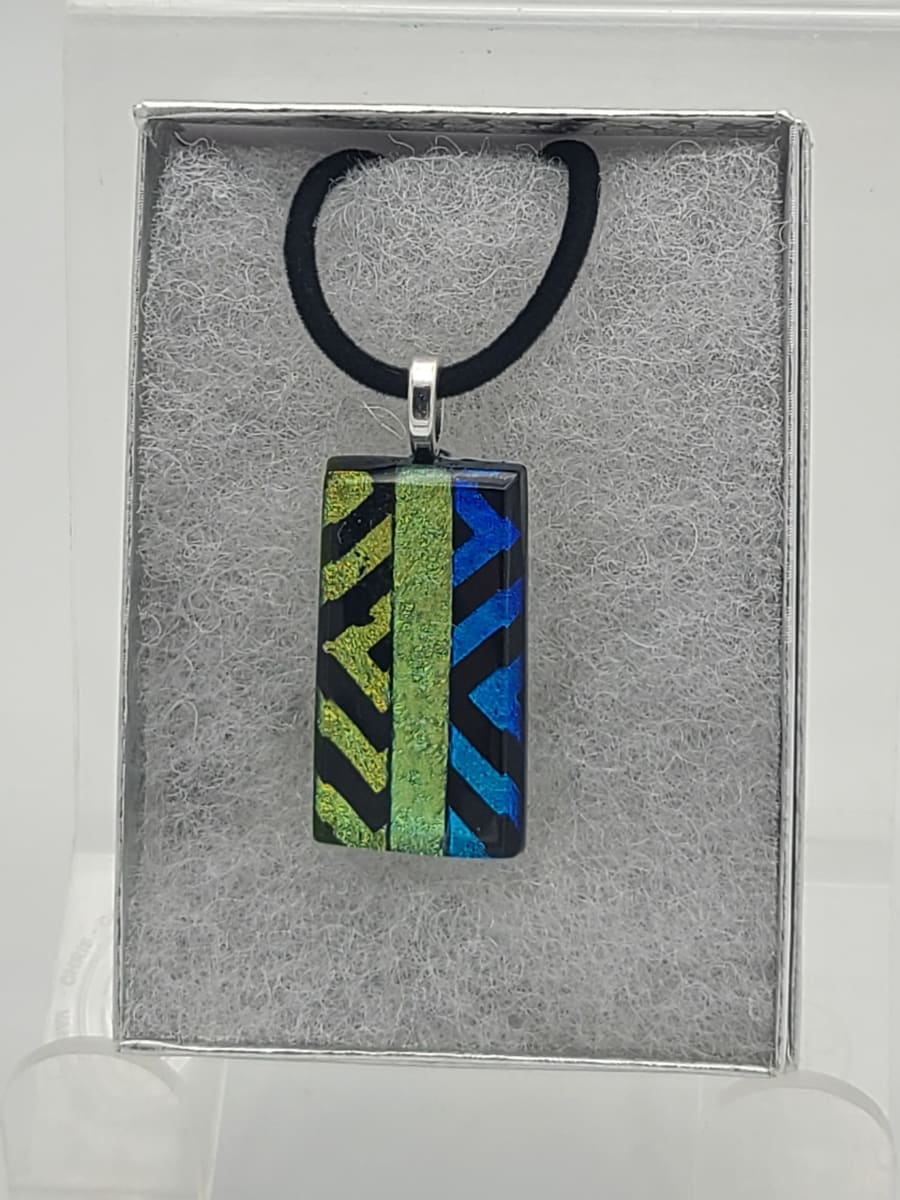 Necklace-Dichroic Chevrons with Stripe by Kathy Kollenburn 