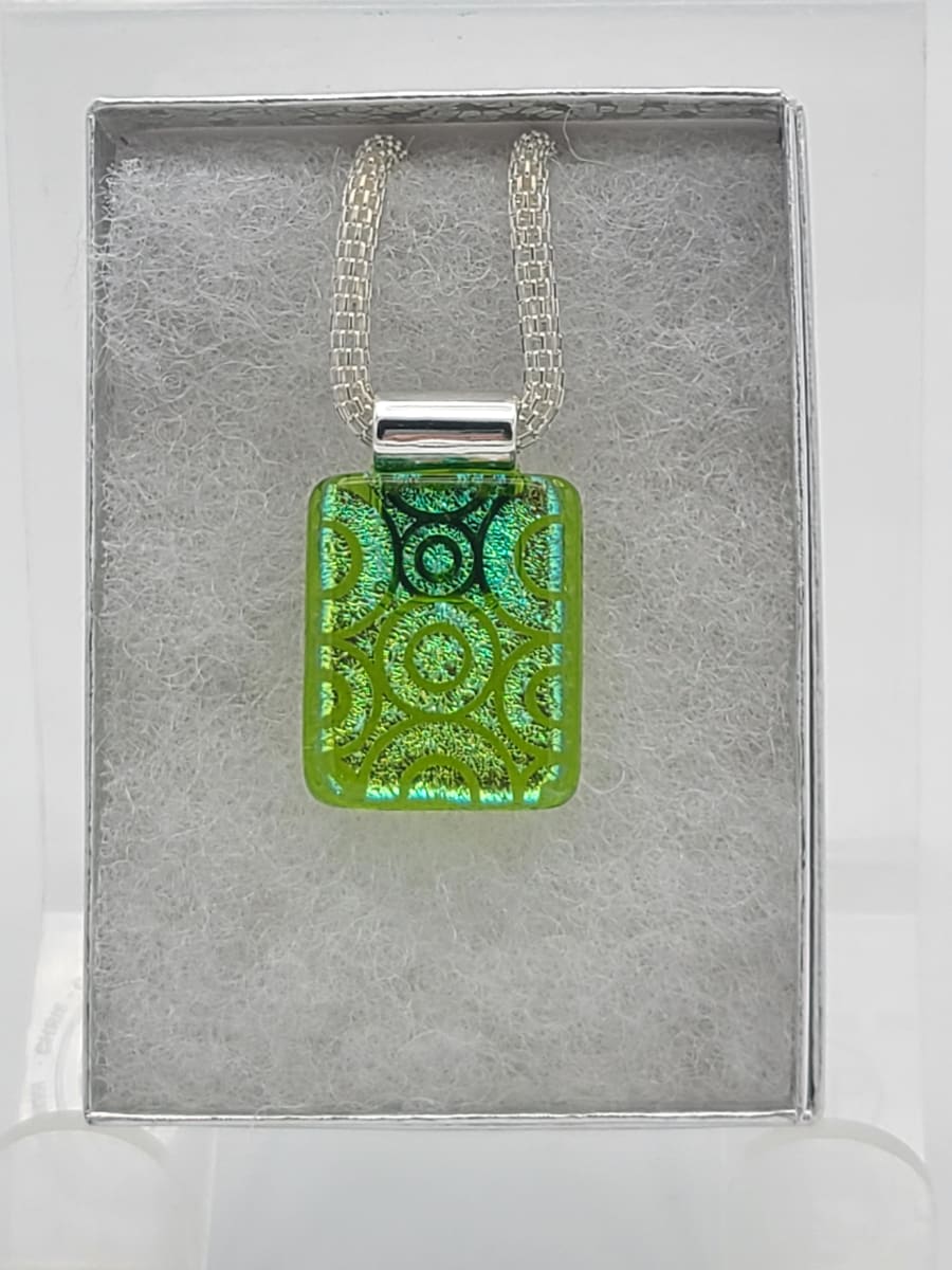 Necklace-Circular Green Dichroic by Kathy Kollenburn 