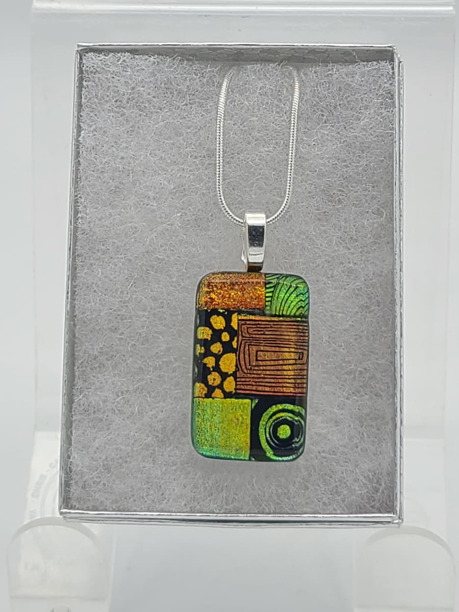 Necklace-Gold and Copper Dichroic Patterns by Kathy Kollenburn 