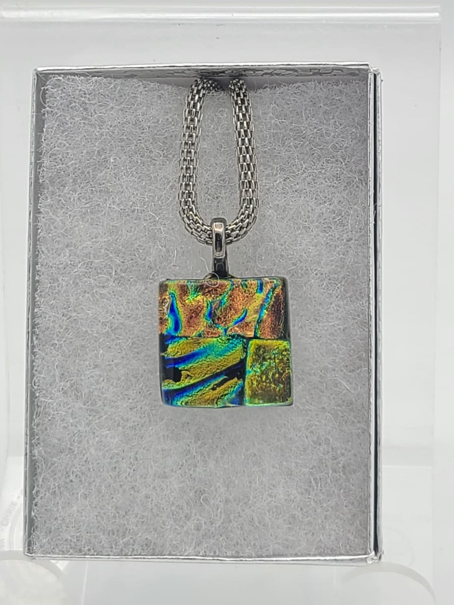 Necklace-Gold Dichroic Textures by Kathy Kollenburn 