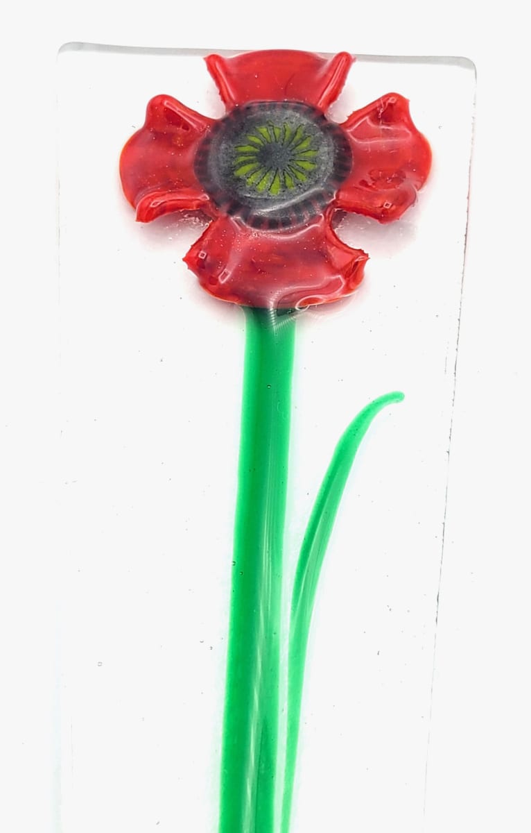 Plant Stake-Red Poppy by Kathy Kollenburn 