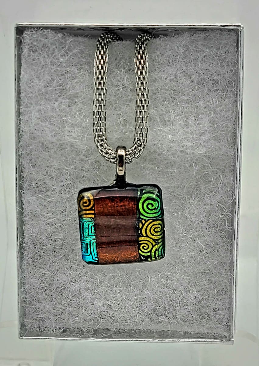 Necklace-Copper and Gold Dichroic by Kathy Kollenburn 