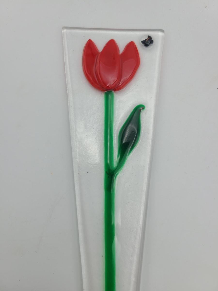 Plant Stake-Red Tulip by Kathy Kollenburn 