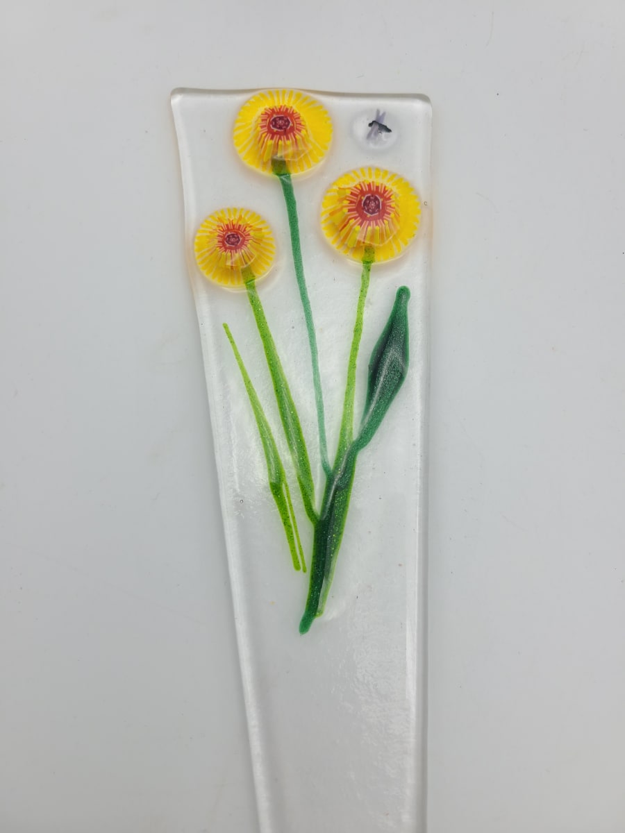 Plant Stake-Yellow Flower Trio by Kathy Kollenburn 