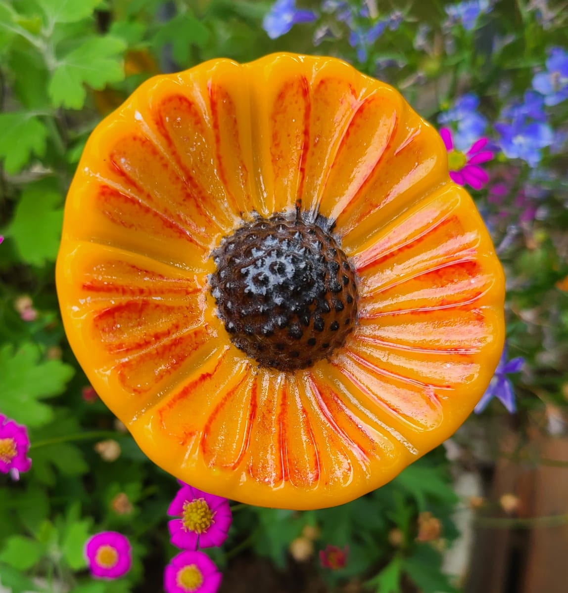 Plant Pick-Small Coneflower in Orange with Red Trim by Kathy Kollenburn 