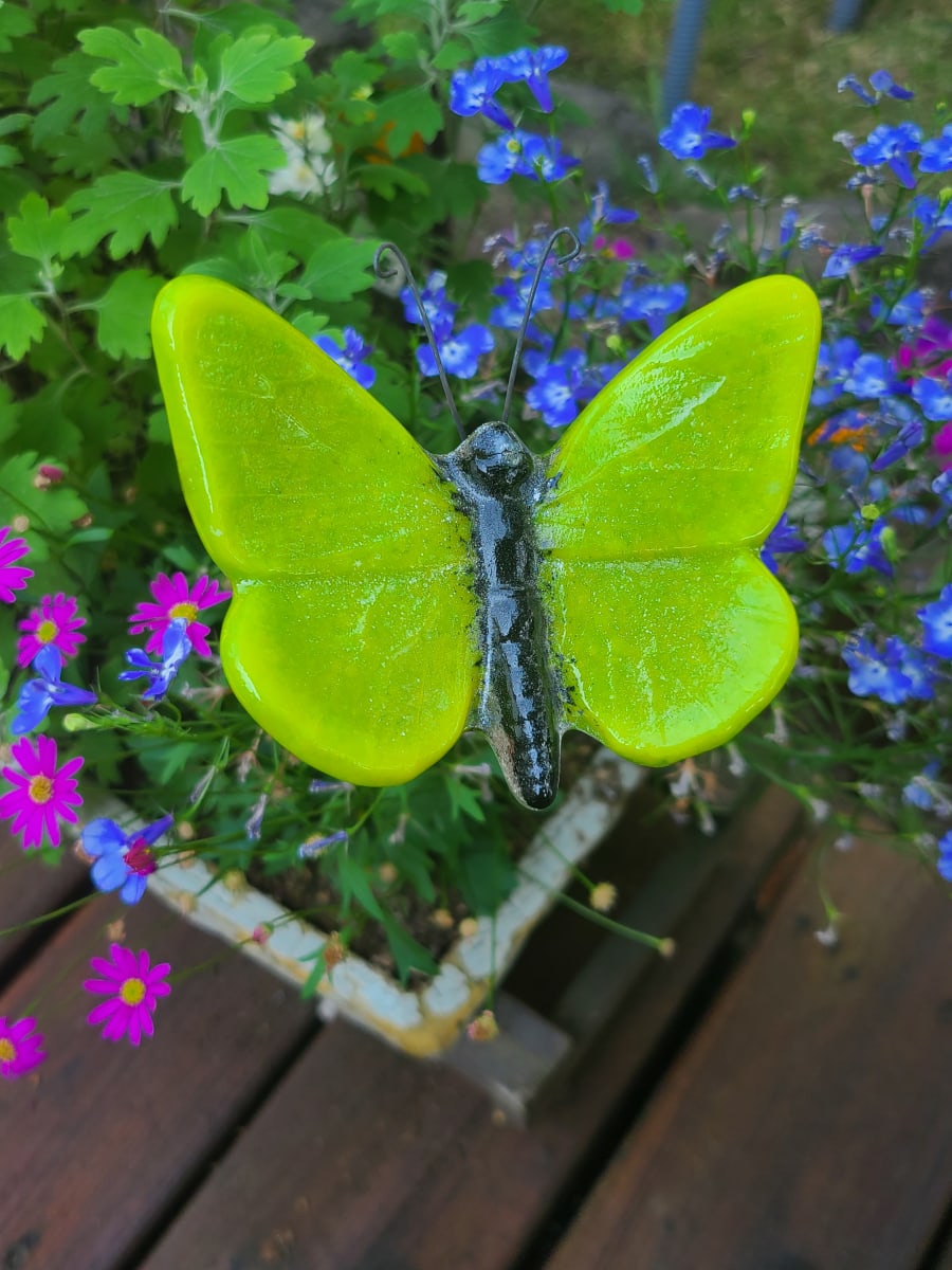 Plant Pick-Butterfly, Large in Spring Green by Kathy Kollenburn 