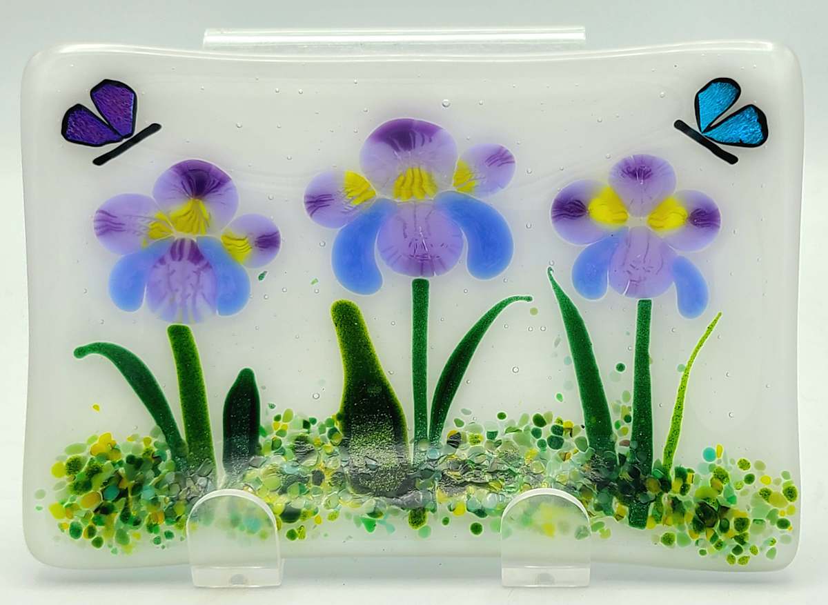 Soap Dish/Spoon Rest-Irises by Kathy Kollenburn 