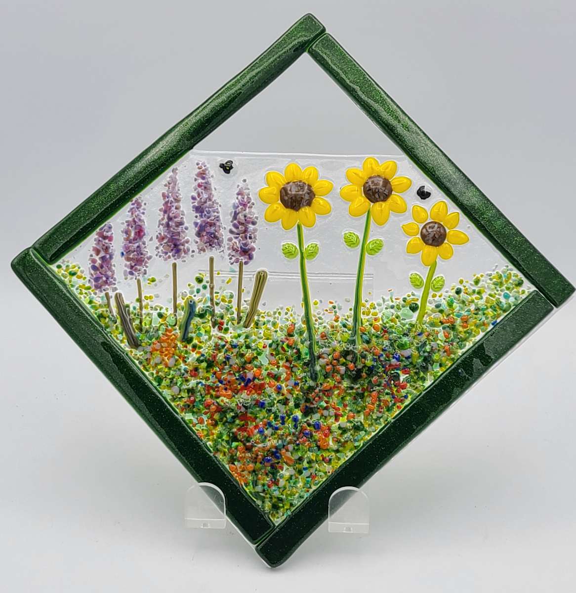 Garden Hanger-Diagonal with Lavender and Sunflowers by Kathy Kollenburn 