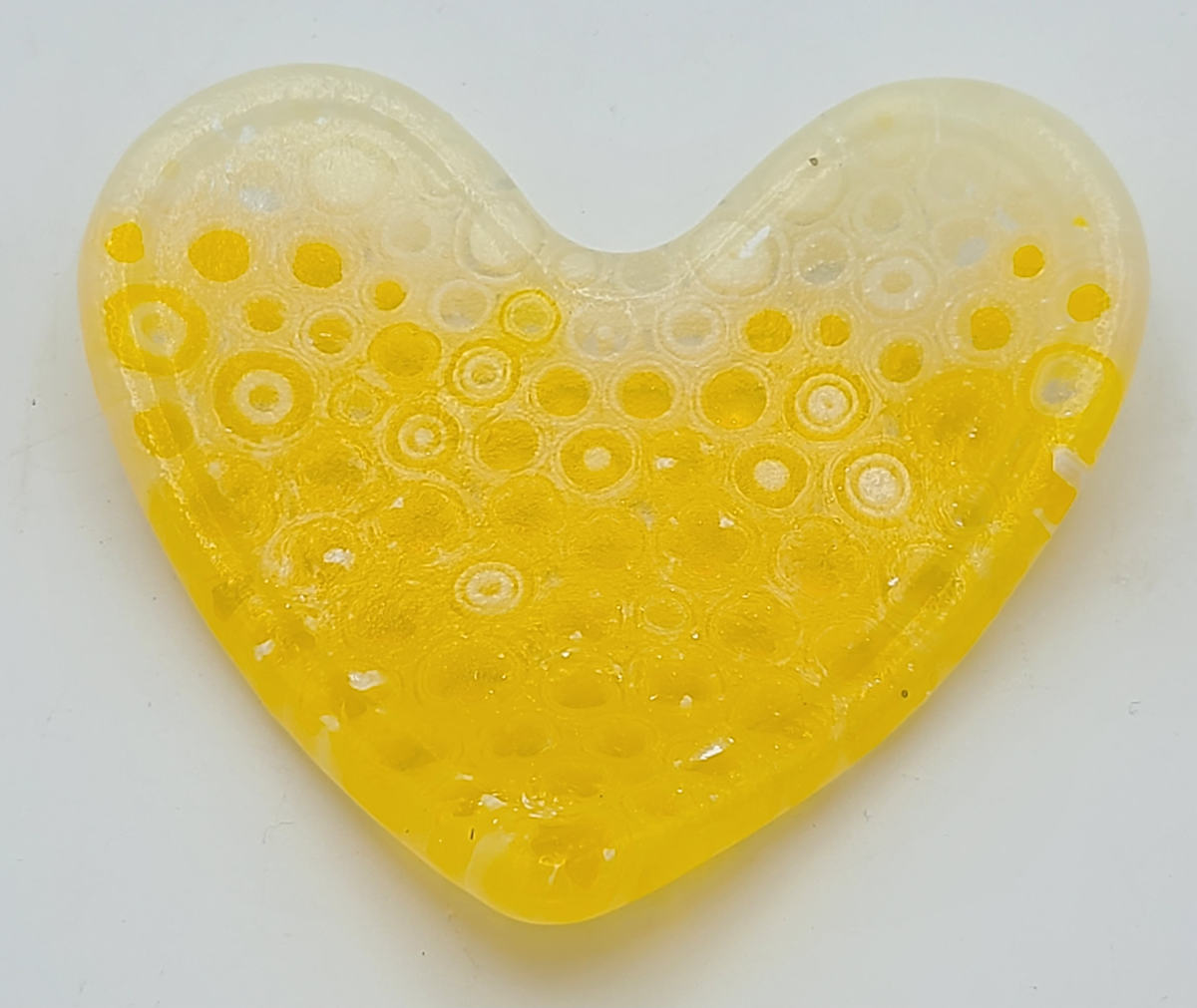 Murrini Heart Dish-Yellows/Cream by Kathy Kollenburn 