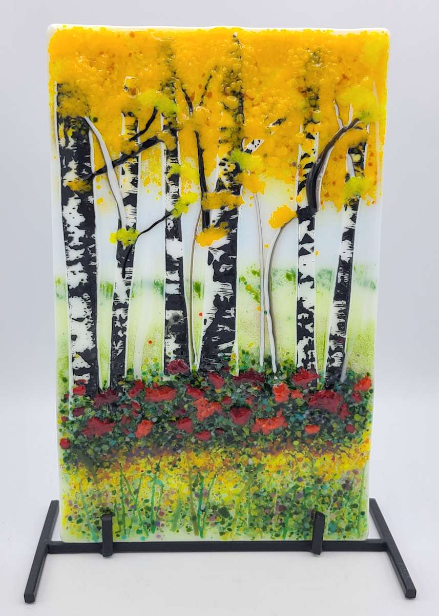 Birch Tree Autumn Scene with Stand by Kathy Kollenburn 