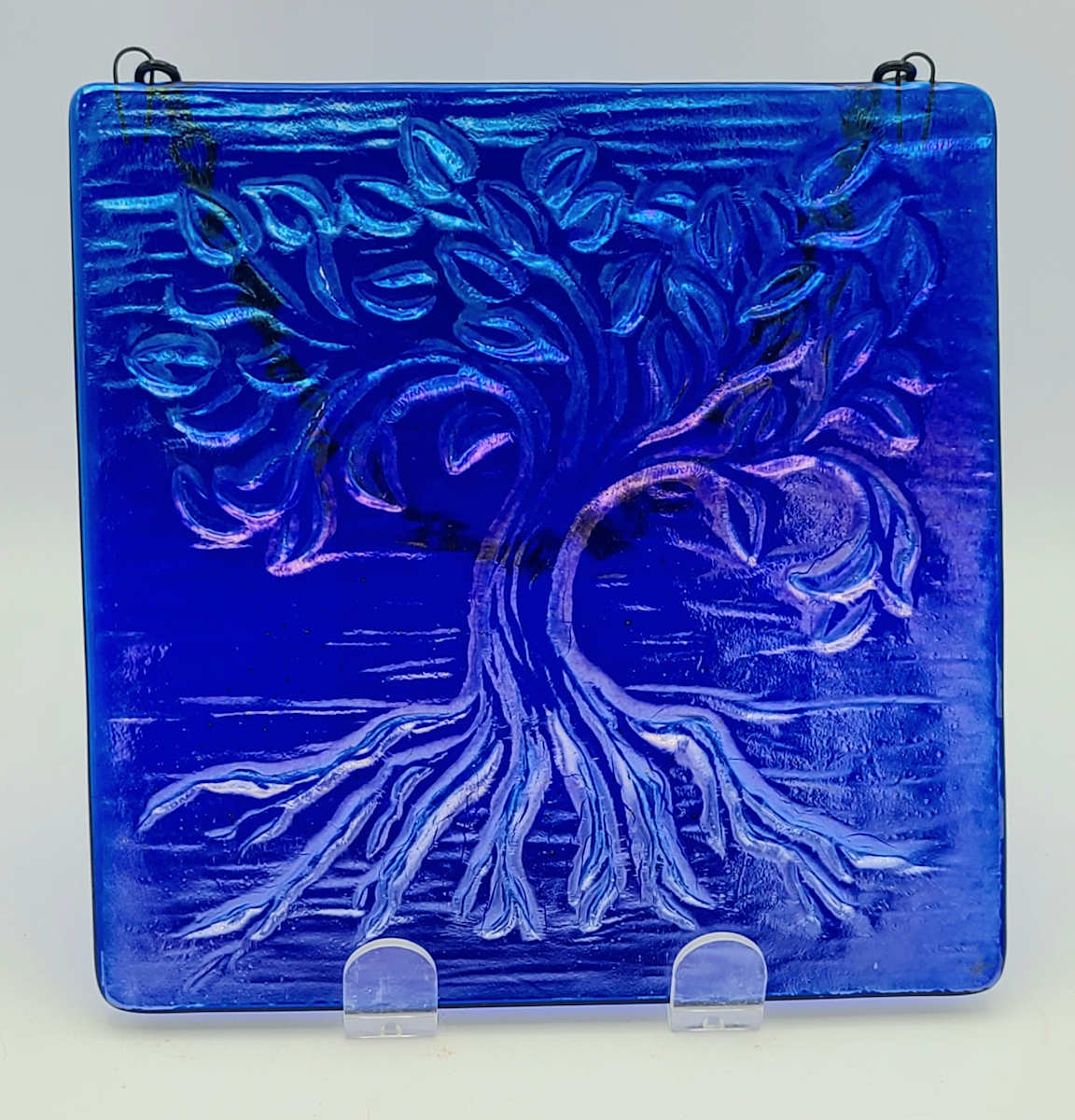 Garden Hanger-Tree of Life, Small, Blue Irid by Kathy Kollenburn 