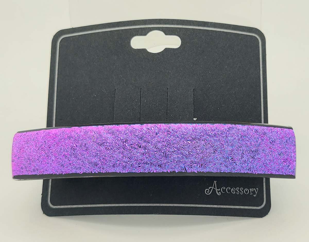 Barrette-Purple Crinkled Dichroic, Uncapped by Kathy Kollenburn 