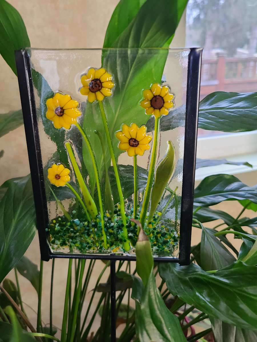 Garden Stake-Sunflowers by Kathy Kollenburn 