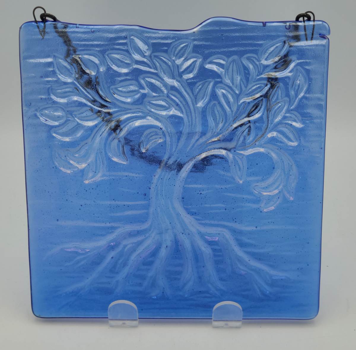 Garden Hanger-Tree of Life, Small in Sky Blue Irid by Kathy Kollenburn 