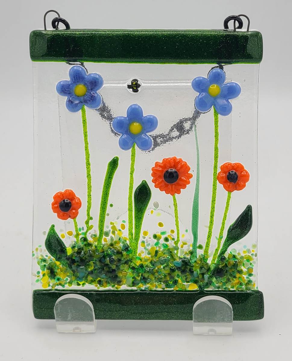 Garden Hanger-Purple and Orange Flowers by Kathy Kollenburn 