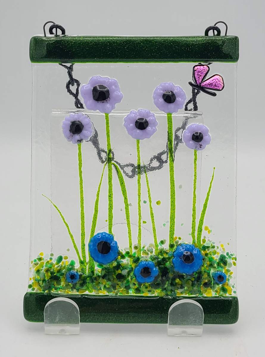 Garden Hanger-Lavender and Blue Flowers by Kathy Kollenburn 