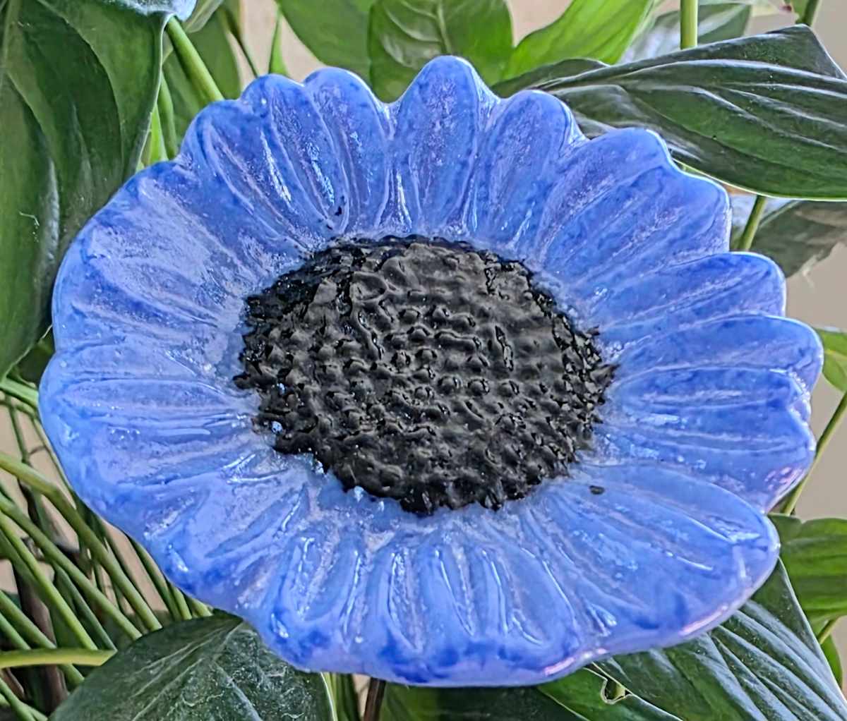 Plant Pick-Large Sunflower in Blue by Kathy Kollenburn 