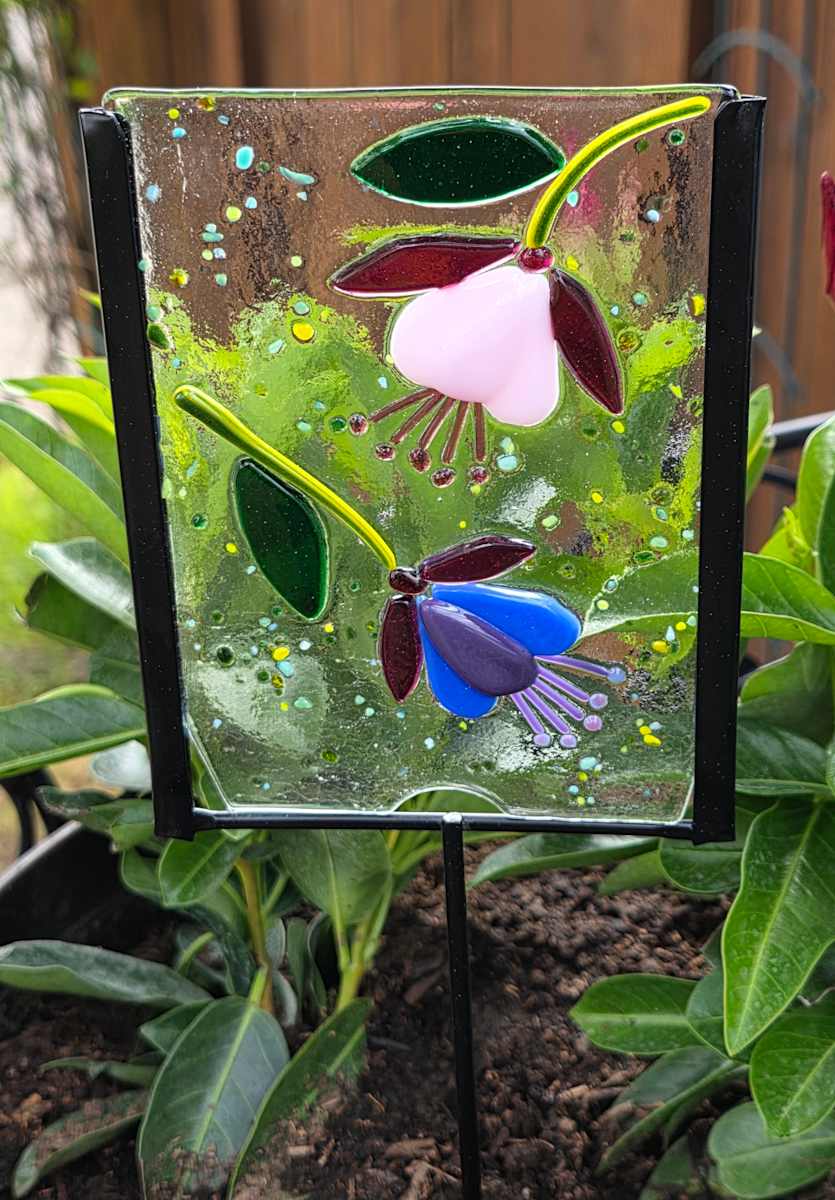 Garden Stake-Fuchsias by Kathy Kollenburn 