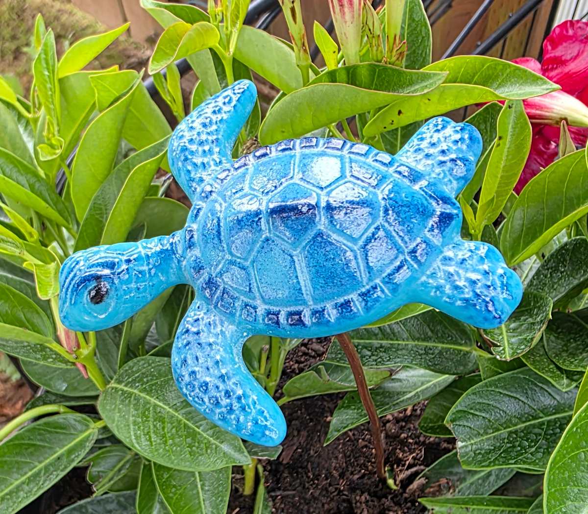 Plant Pick-Baby Sea Turtle in Blues by Kathy Kollenburn 