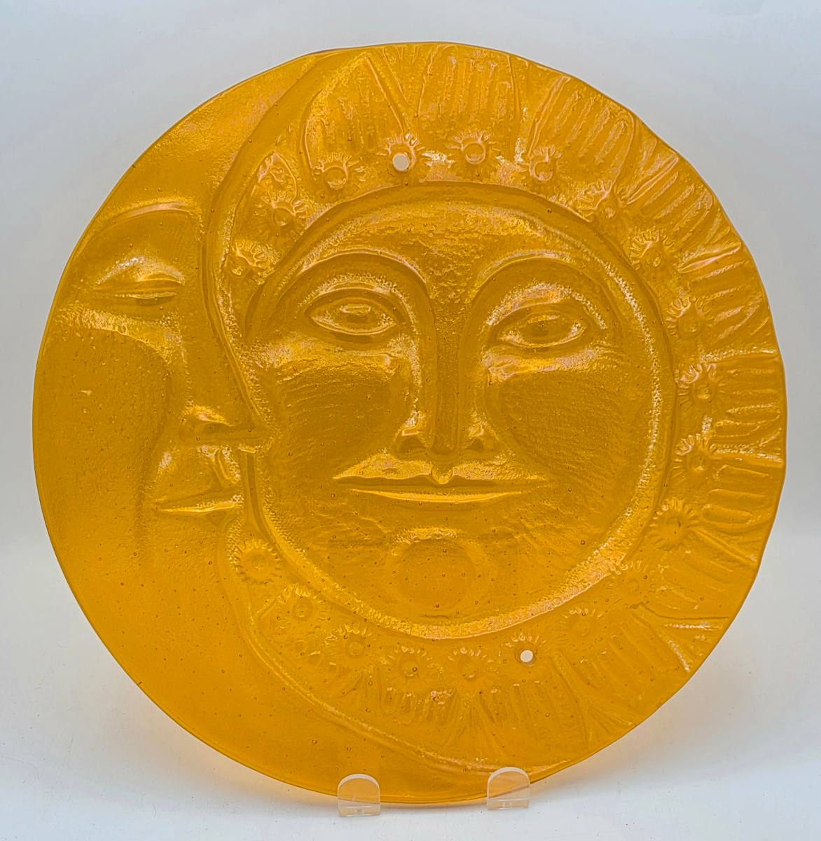 Sun/Moon Yard Art for Fence in Marigold Irid by Kathy Kollenburn 
