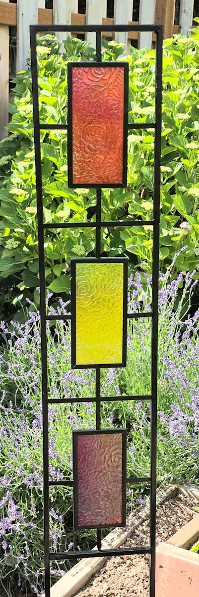 Trellis-with Colored Impressed Botanical Panels by Kathy Kollenburn 