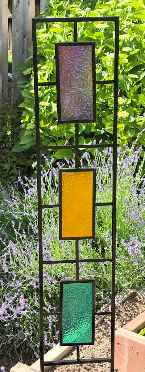 Trellis-with Colored Impressed Botanical Panels by Kathy Kollenburn 
