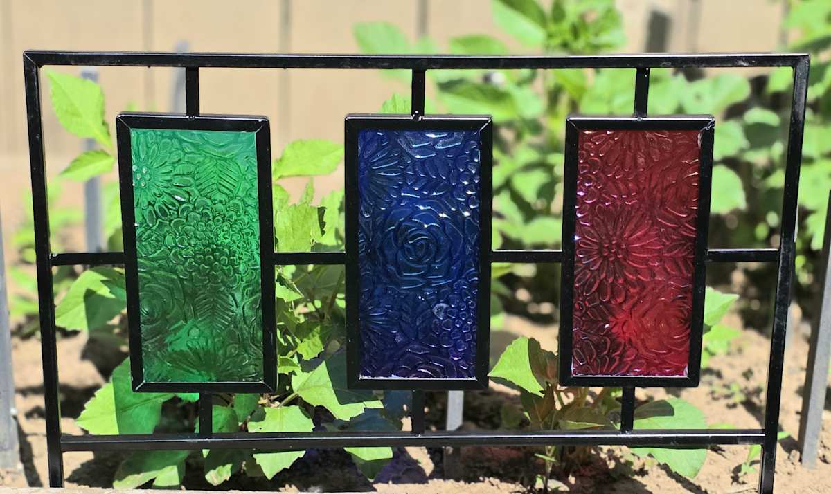Trellis, Border-With Colored Impressed Botanical Panels by Kathy Kollenburn 