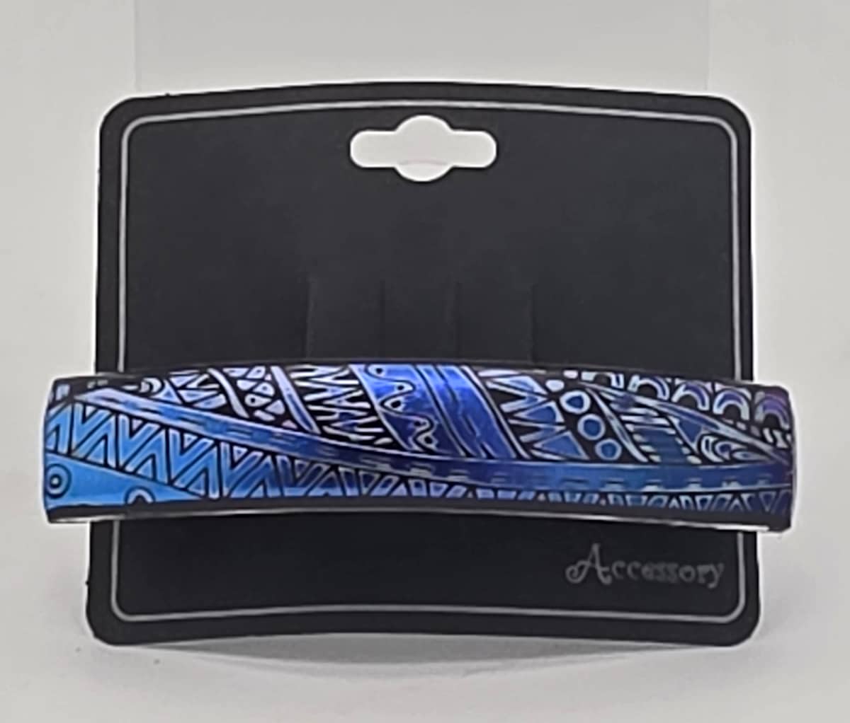 Barrette-Richochet Dichroic Pattern in Blues/Purples, Uncapped by Kathy Kollenburn 