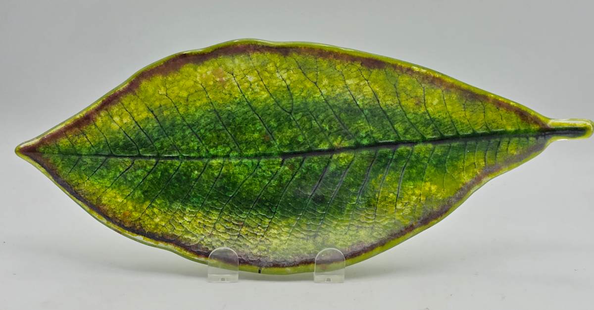 Cloud Forest Magnolia Leaf Dish by Kathy Kollenburn 