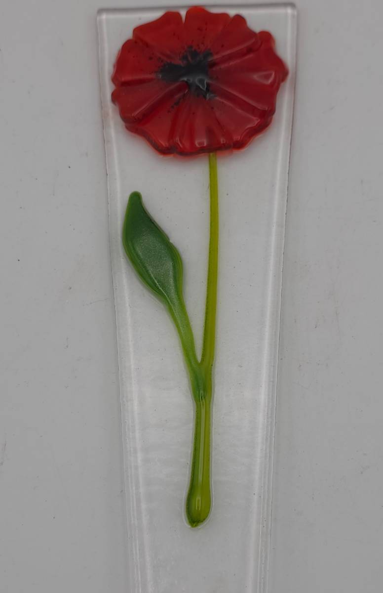 Plant Stake-Red Poppy by Kathy Kollenburn 