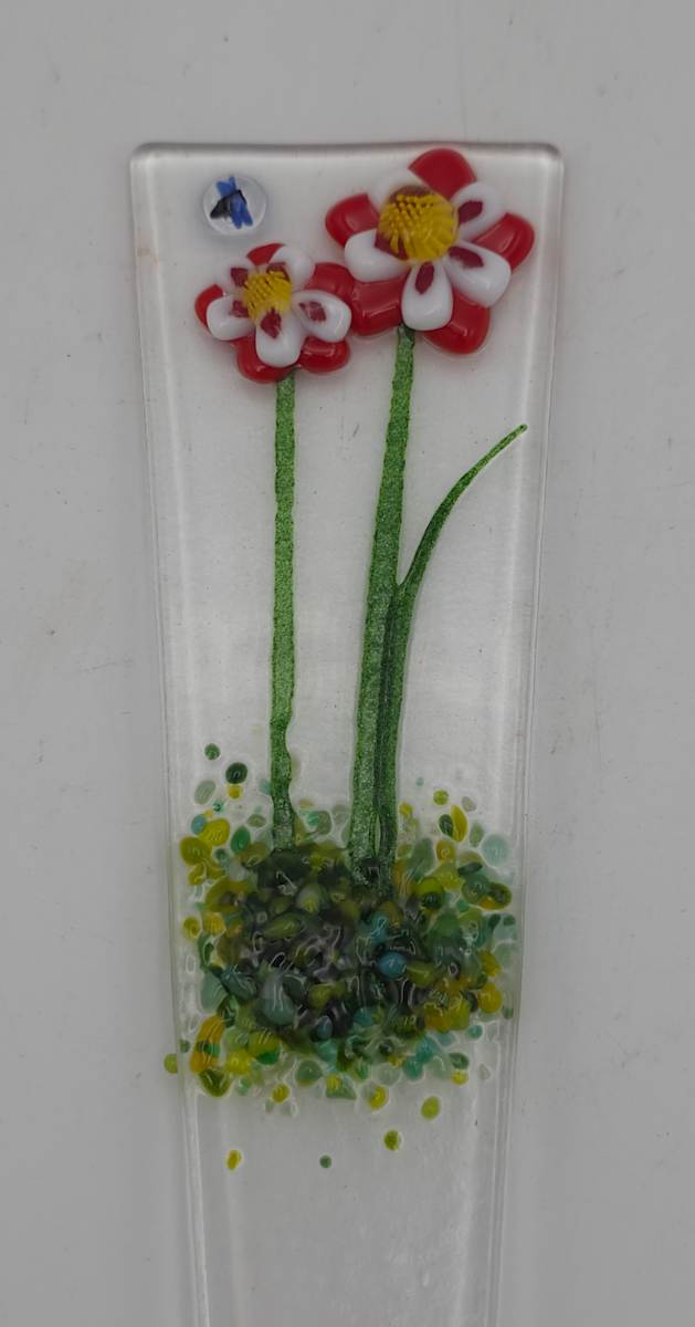 Plant Stake-Red Columbine by Kathy Kollenburn 